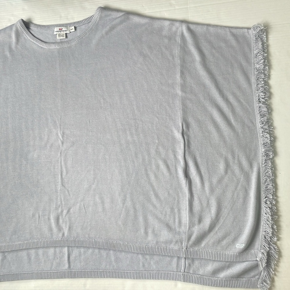 Vineyard Vines Women’s Oversized Fringe Poncho Sweater Cotton Pull Over XS / S - Picture 13 of 17